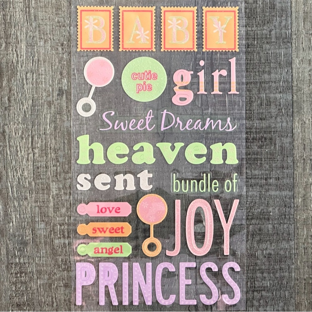 💞 New Baby Girl Scrapbook Stickers